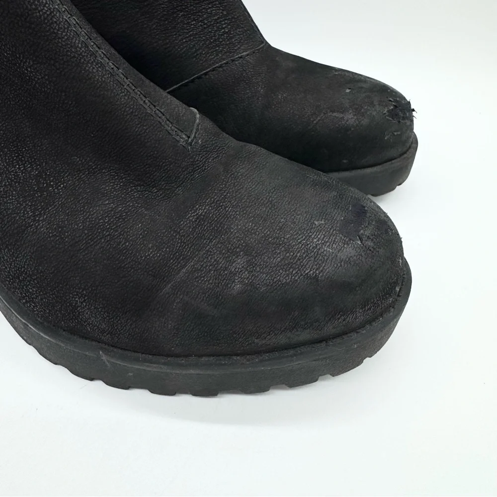Vagabond Shoemakers Grace‎ Nubuck Chunky Chelsea Ankle Boots Black Sz 39 Minimal